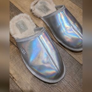 UGG Amazing Silver Holographic Slippers